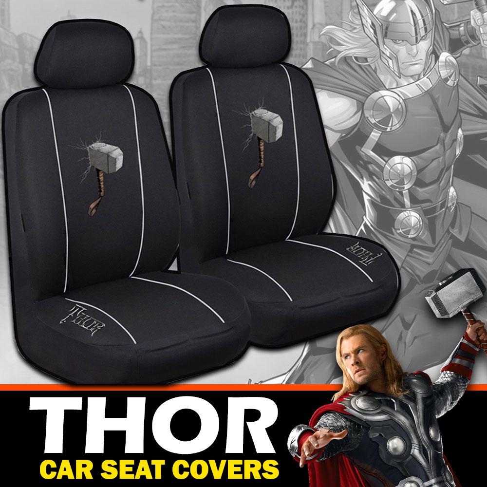 Marvel Avengers THOR Black Front Car Seat Covers Universal
