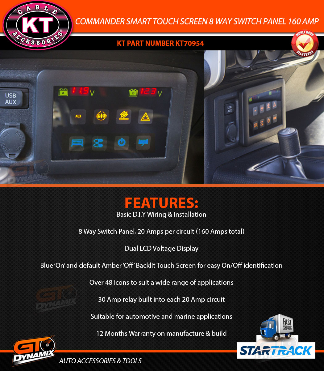 phone polish on screen car AMP SMART COMMANDER TOUCH PANEL SCREEN 160 8 SWITCH KT WAY