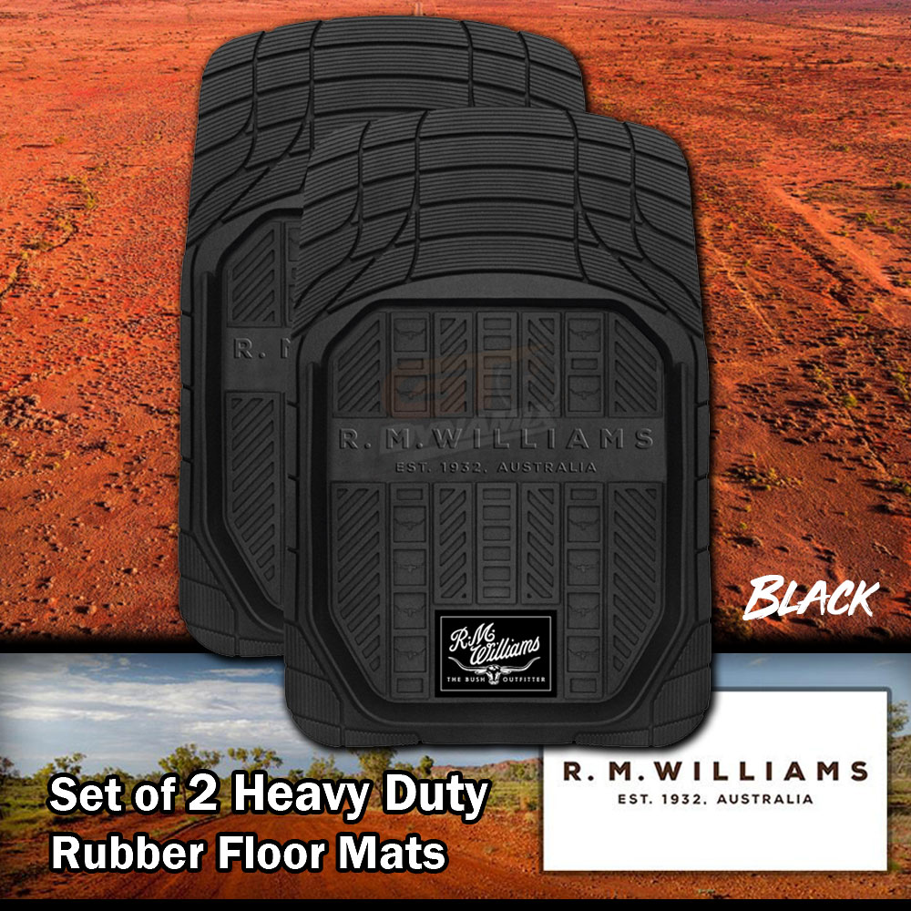 RM Williams Heavy Duty Front Rubber Floor Mats in Black RMW x 1 PAIR