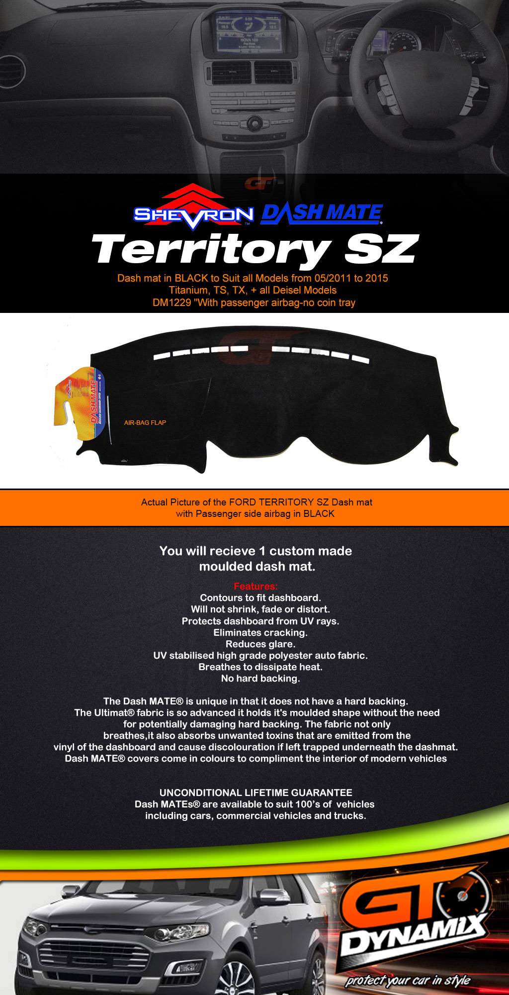 Shevron DASH MAT FORD Territory SZ TS TX Titanium MK2 05/20112017