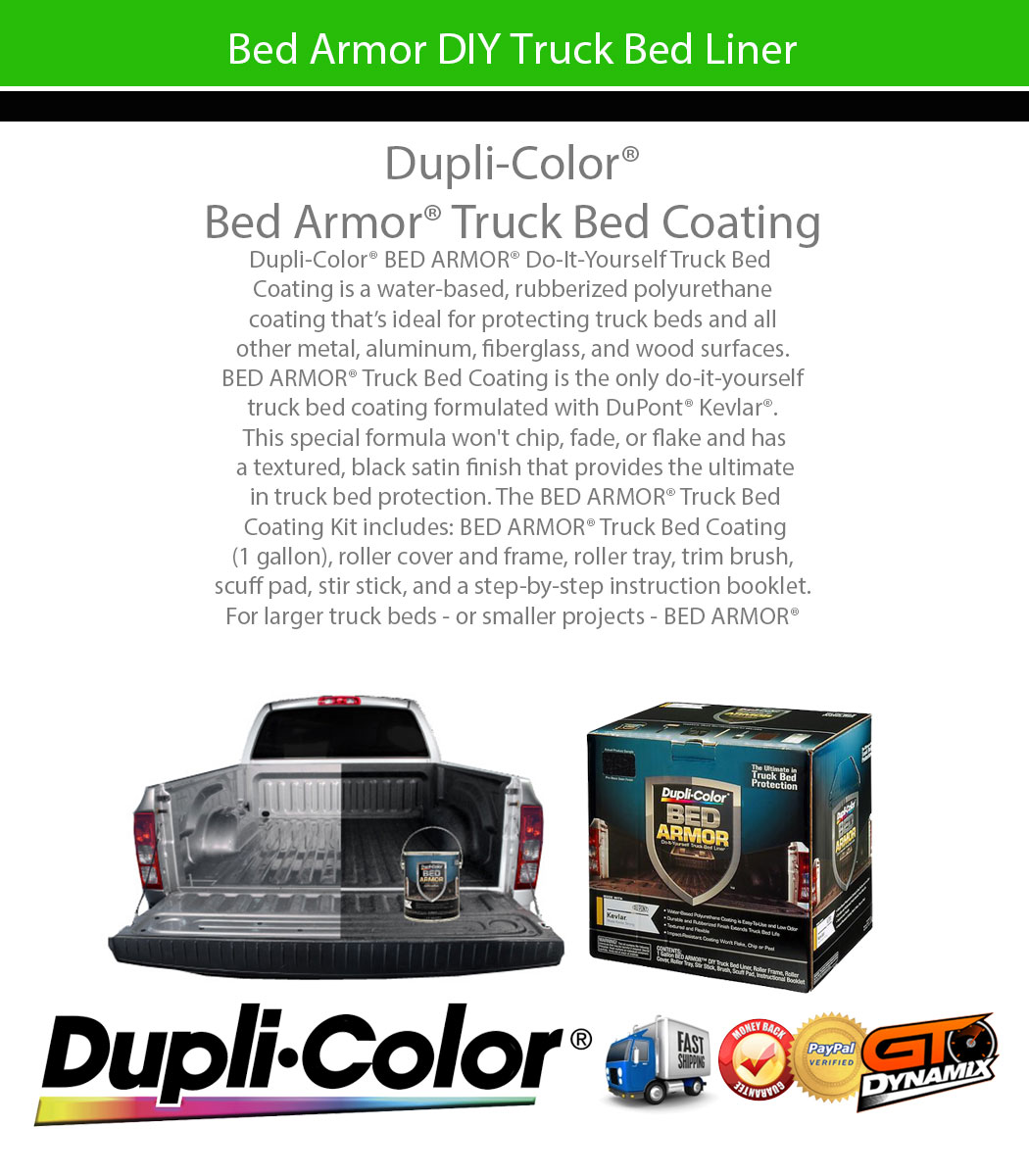 Duplicolor Bed Armor DIY Kit BLACK Truck Ute 3.78L RUBBER LINER BAK2010
