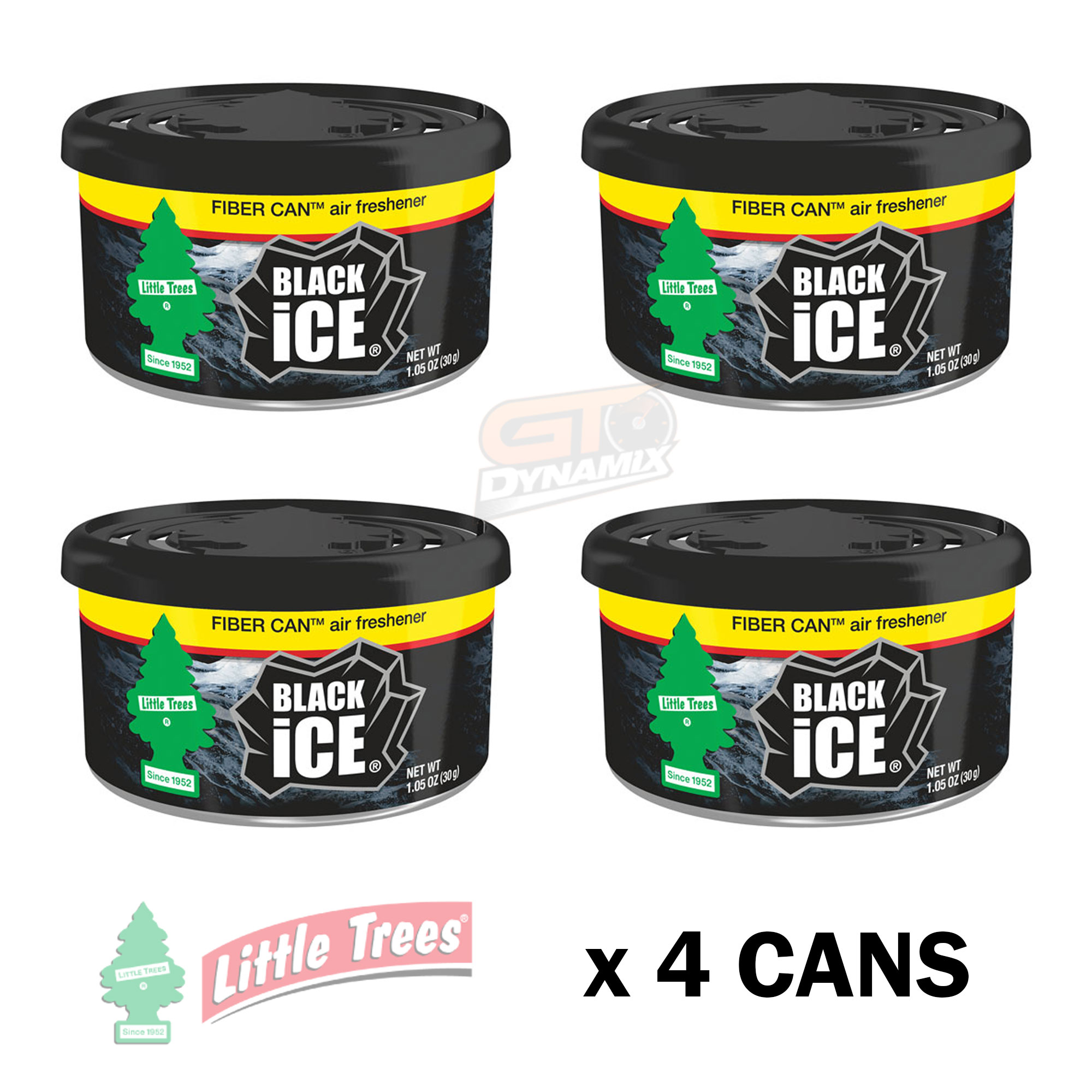 Little Trees Black Ice Car AIR Freshener Can (4 Pack) OFFICE TRUCK